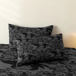 draps plats taies oreillers motif dragons noir classique imprimé gothique lit