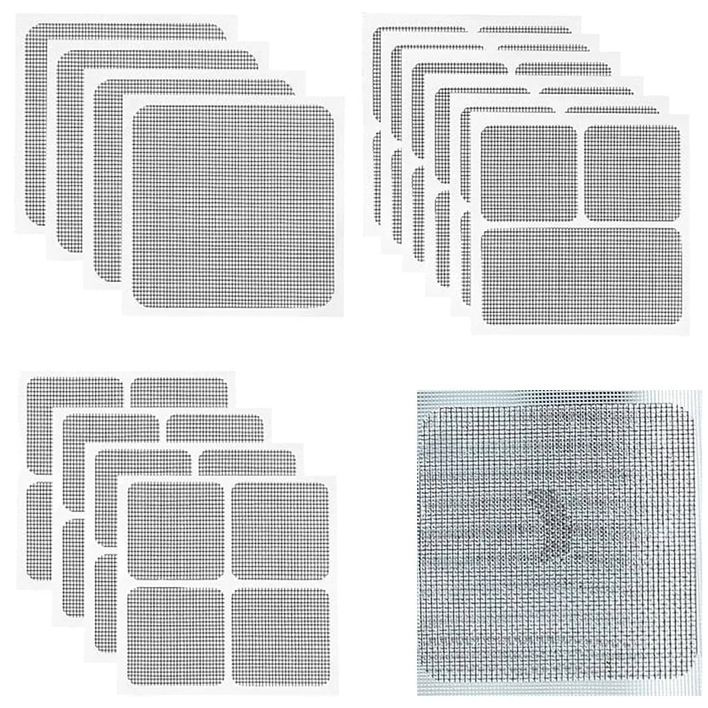 filet moustiquaire adhésif gris clair maille fine pratique anti moustiques 10cm 10cm pack 10pcs