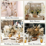 bouquet fleurs séchées pampa plumes fines beige blanc rose pâle naturel rustique clips decoration