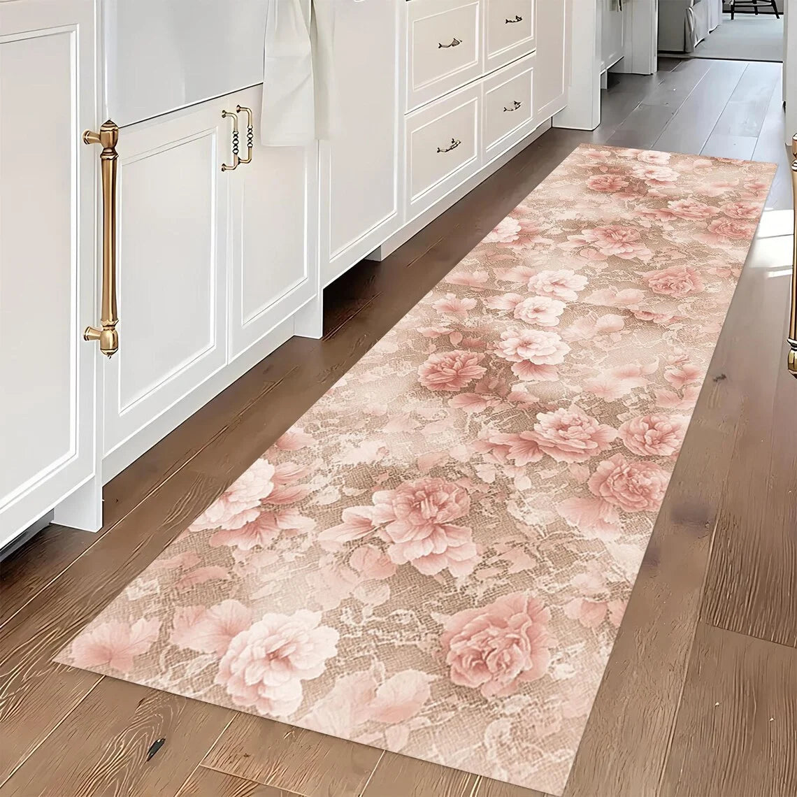 tapis fleurs roses classique romantique salon chambre extérieur salle bain