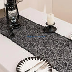 nappe noire halloween araignées toiles décorative polyester coton 30x100cm 30x150cm 30x180cm 30x200cm