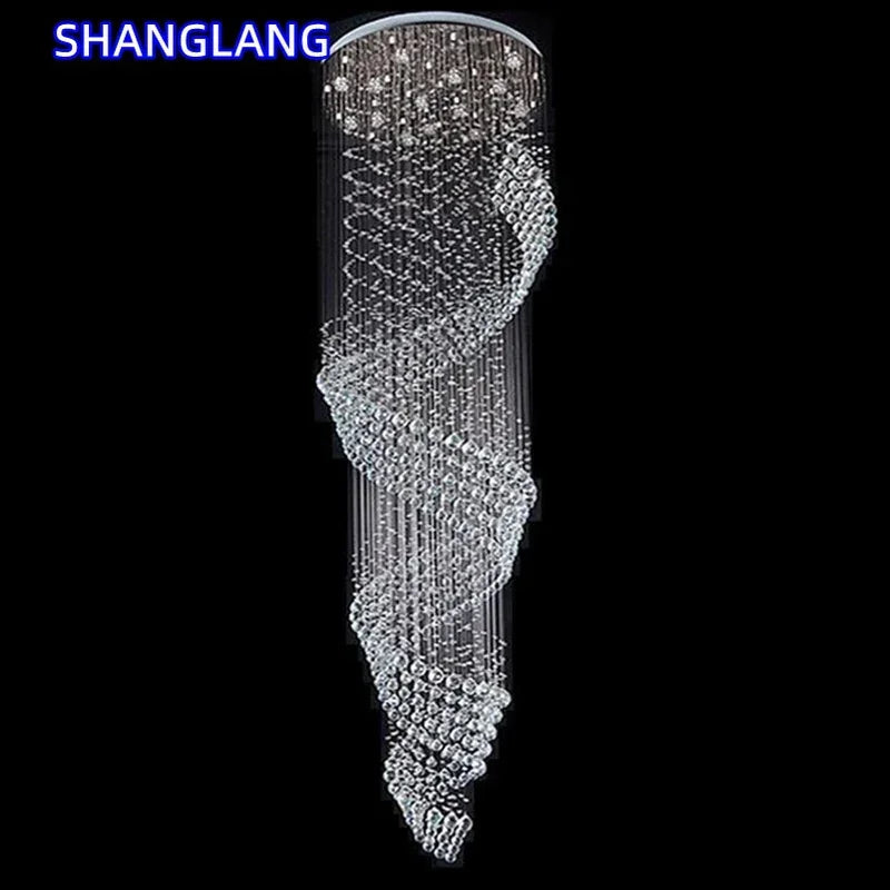 lampe suspendue moderne cristal transparente élégante lumière salon intérieur pendentif