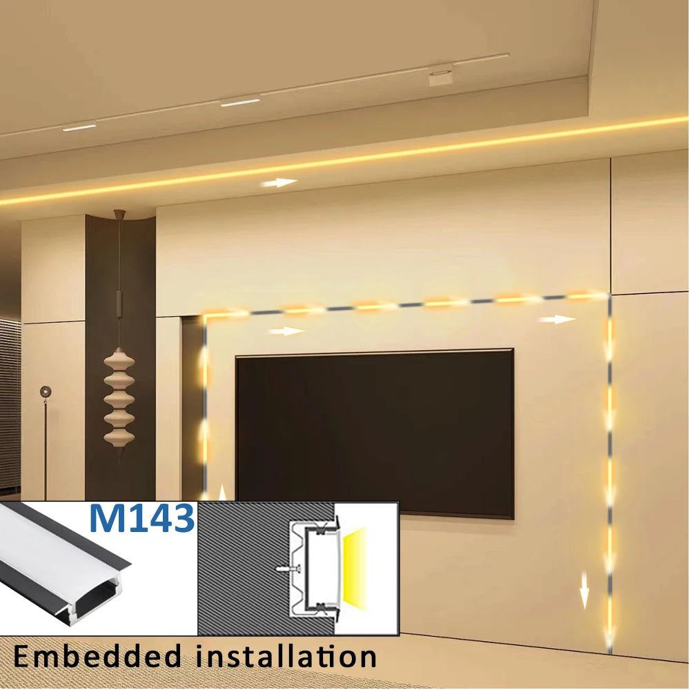 bande led profil aluminium 50cm flexible moderne adhésif opaque silver white