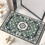 tapis entrée bleu marine rouge bordeaux ornements floraux motifs géométriques classique 40x60cm 50x80cm résistant