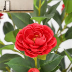 décoration extérieure arbre artificiel rouge feuilles vertes fleurs modernes intérieur anniversaire festive