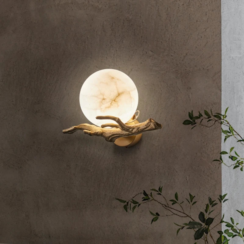 lampe murale led marbre moderne blanc doré imperméable branchée l’acier inoxydable