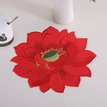 serviettes table orange rose vert rouge moderne fleuries coton polyester variante blanc