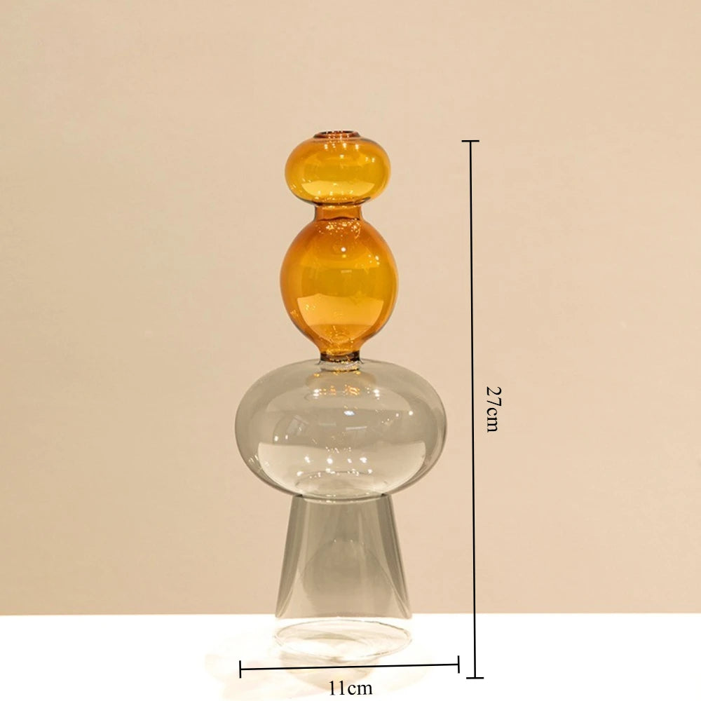 vase verre moderne transparent couleurs géométrique sphères table décoration maison salon