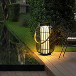 lanterne vintage rustique cage métallique corde noir toile blanche extérieure imperméable éclairage public led