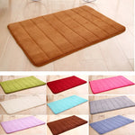 tapis antidérapant mousse mémoire forme absorption eau moderne uni doux vert rouge rose marron