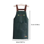 tablier cuisine imperméable bleu clair vert foncé moderne poche épinglé hello