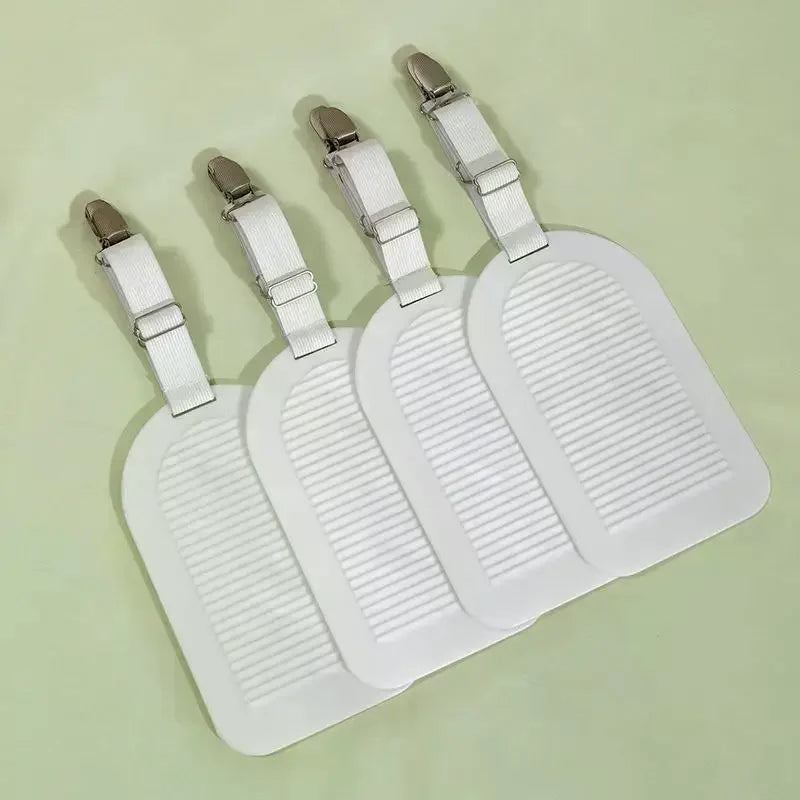 clips fixation tapis refroidissement draps lit blanc texture grille pratique élastiques réglables chambrehôtel