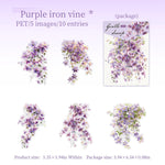 autocollants décoratifs floral transparents rose blanc bleu vert adhésifs fleurs feuilles