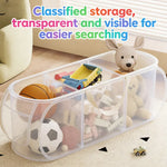 panier rangement horizontal vertical beige maille fine poignées organisation jouets salon chambre