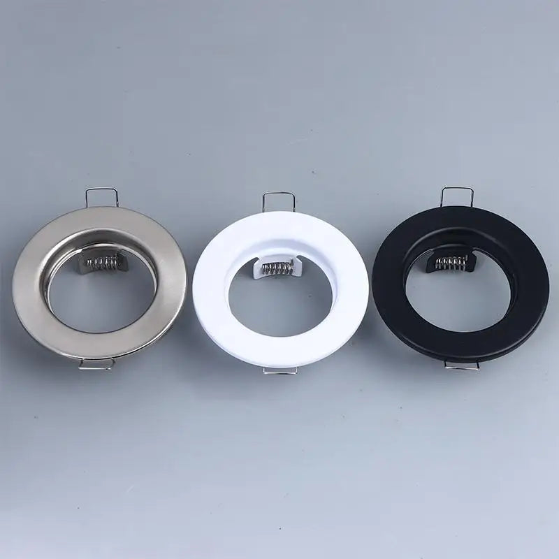 anneaux fixation led blanc noir argent clips métalliques moderne minimaliste rond lisse encastré spots