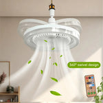 ventilateur lumière led blanc moderne vitesses réglables télécommande fixations suspension