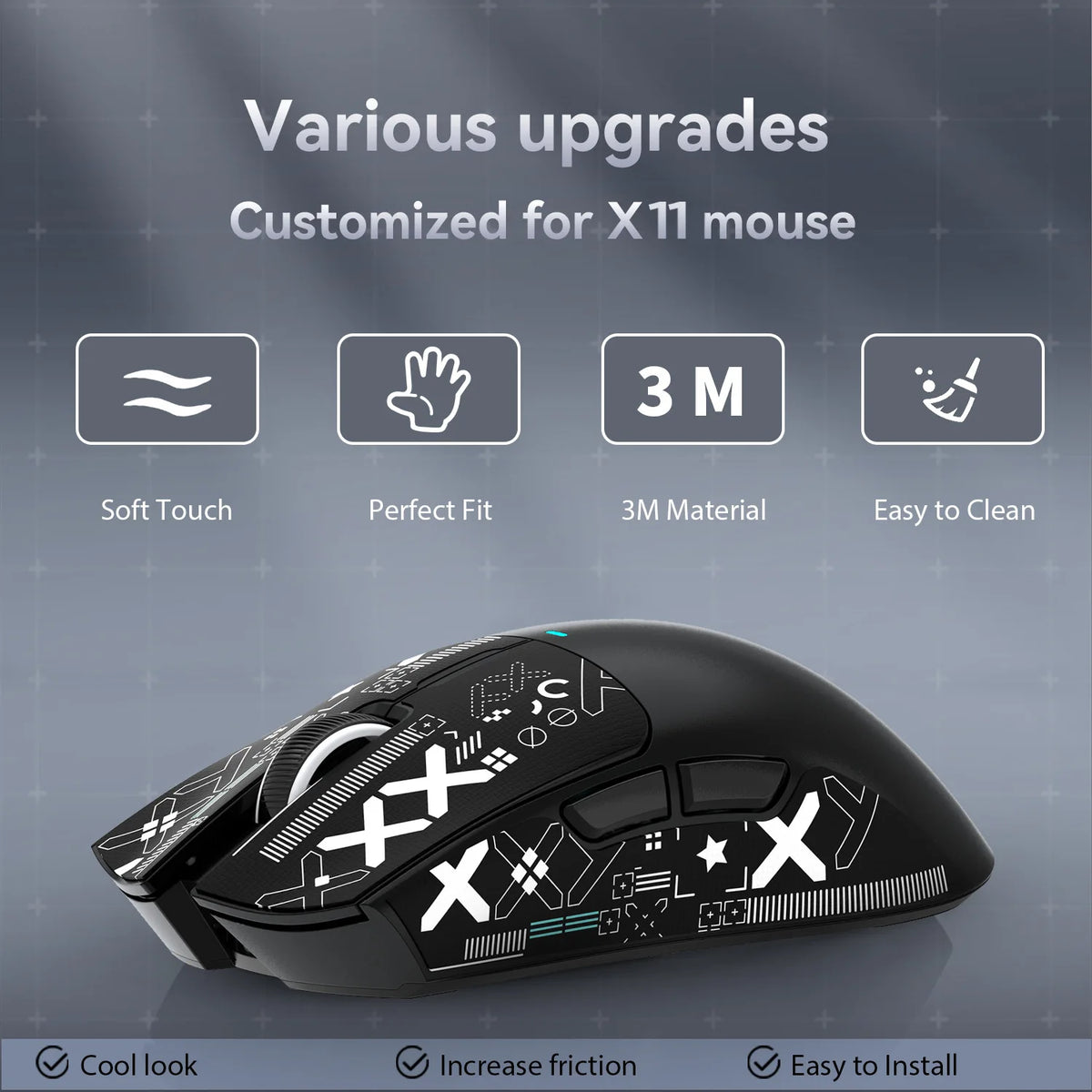 souris jeu cuir antidérapant graphique blanc moderne adhésif feuillets antidérapants cable usb bluetooth