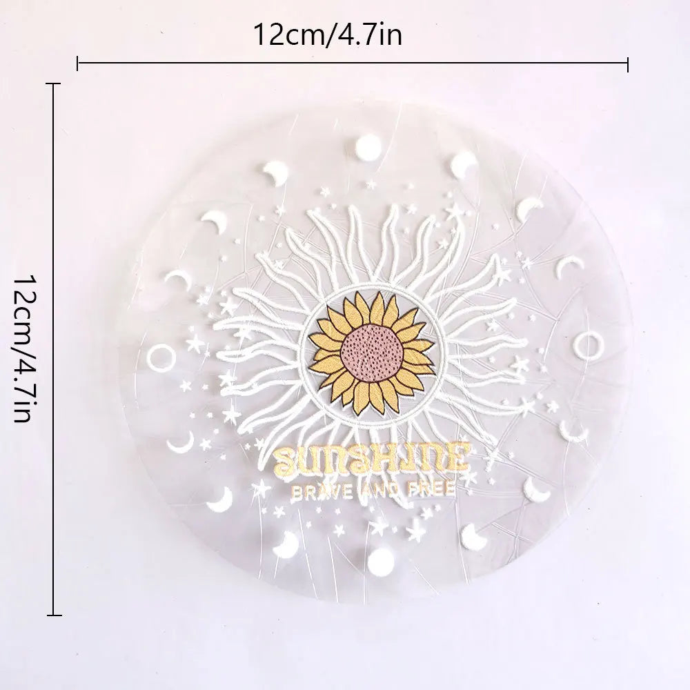 autocollant mural transparent décoratif fleurs papillon soleil texte motivation fenêtre mur intérieur maison