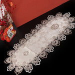 serviette table brodée florale gris clair doré classique réutilisable polyester