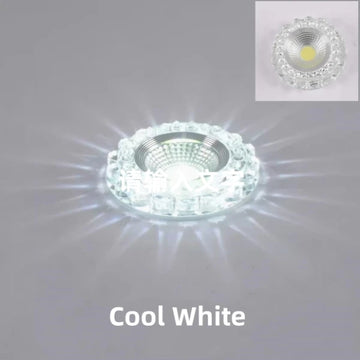Spot LED moderne transparent argenté brillantes 9,5cm diamètre 8cm trou 249 2000 flux lumineux