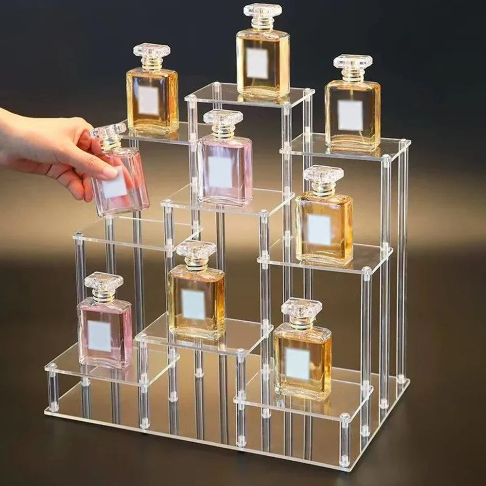 présentoir multi niveaux transparent moderne cupcakes donuts parfums bijoux stockage minimaliste