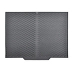 tapis drainage silicone gris rayures diagonales moderne respectueux environnement pliable