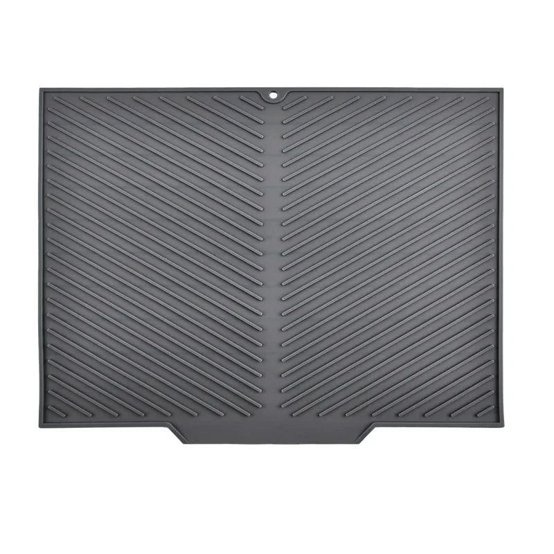 tapis drainage silicone gris rayures diagonales moderne respectueux environnement pliable