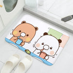 tapis bain dessin animé ours mignon moderne multicolore anti dérapant polyester