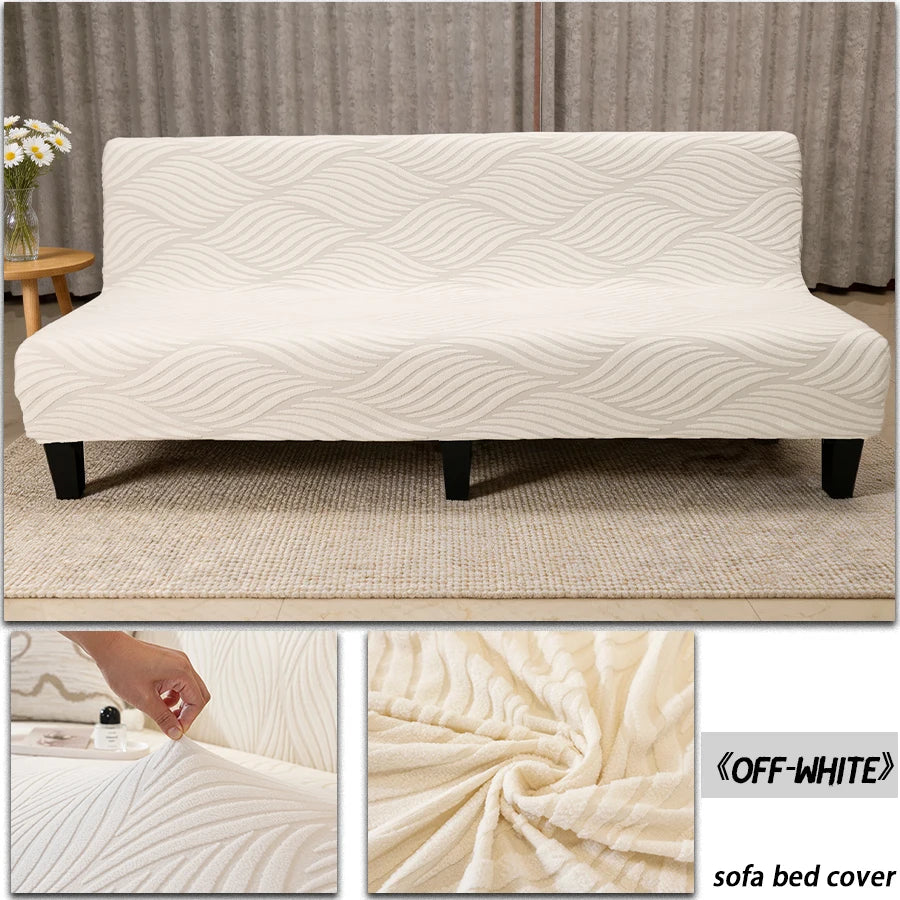 housses canapé lit pliable rayures ondulées beige clair moderne printemps été salon machine lavable