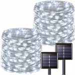 guirlande lumineuse solaire extérieure led décor jardin terrasse étanche jaune doré clips fixations