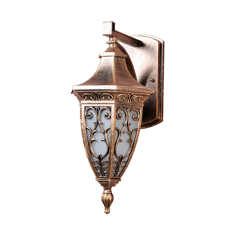 lampe murale classique dorée ornements floraux vintage éclairage maison fixations vis led ip65