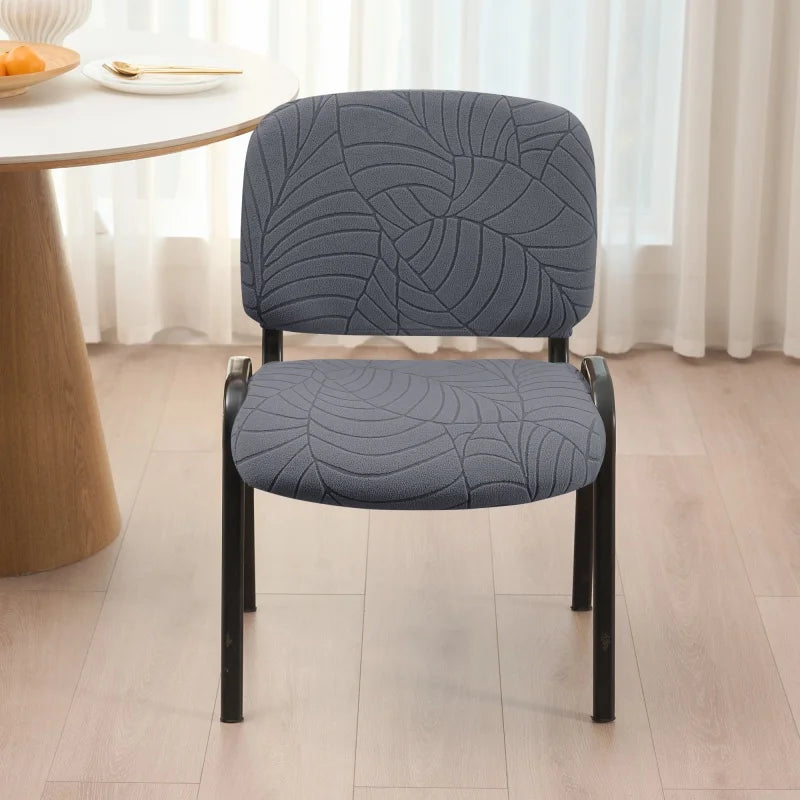 housse chaise gris rayures moderne adhésif polyester salle manger mariage banquette universelle washable