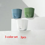 pots plante plastique moderne rayures blanc vert bleu drainage jardin intérieurextérieur