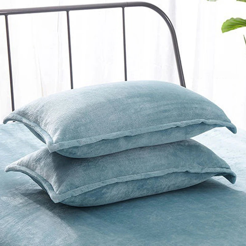 taies d'oreiller velours violet marron bleu rose gris 300 fils 48x74cm moderne respectueux environnement