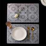 serviettes table blancs motifs floraux dentelle fine classiques élégantes respectueuses environnement 45x30cm set 12
