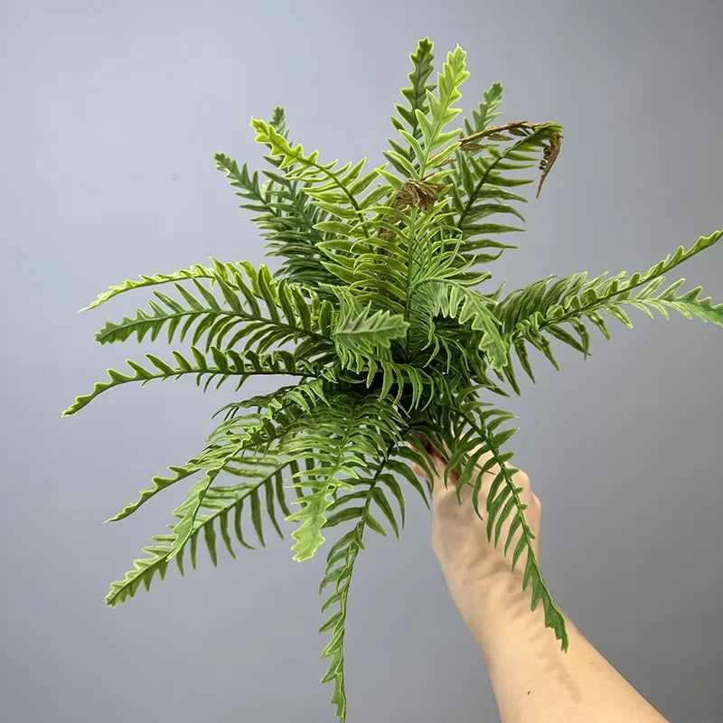 plantes artificielles feuilles fines vertes decoration moderne extérieur naturelle