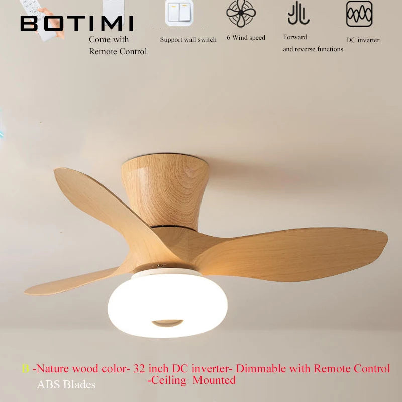 ventilateur moderne lumière led télécommande bois naturel moderne