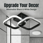lampe led noire blanche minimaliste carré superposé éclairage intérieur salon chambre restaurant