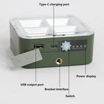 lampe solaire rechargeable led vert olive moderne clips ports usb