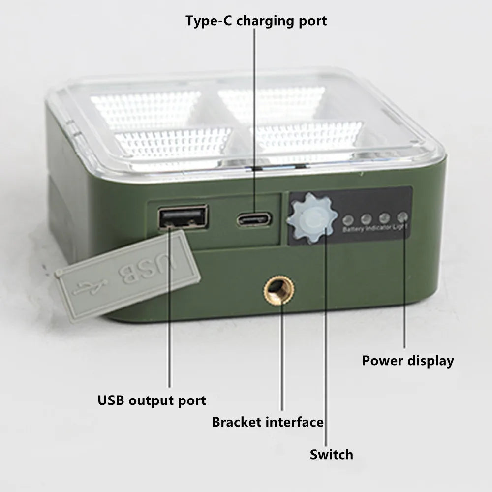 lampe solaire rechargeable led vert olive moderne clips ports usb