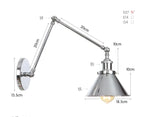 lampe murale articulée or industrielle vintage chambre cuisine salle manger