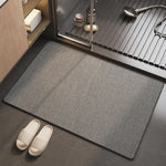 tapis bain antidérapant absorbant lavable texture granuleuse moderne minimaliste marron clair beige gris foncé