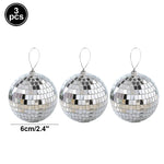 décoration fête disco boules miroirs nappes géométriques argentées dorées turquoises noires