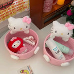 panier rangement corde tressée violet bleu clair beige rose peluches cosmétiques modernes