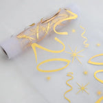 chemin table anniversaire doré numéros étoiles abstraits semi transparent table festive