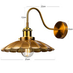 lampe murale vintage or plissée industrielle éclairage chambre entrée salle bains étude 25cm 12cm