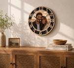 horloge murale personnalisable photo aiguille silencieuse bois acrylique décoration maison quartz UV haute définition