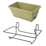bac fleurs suspendu moderne gris noir vert bacs fleurs crochets métalliques drainage balcon patio