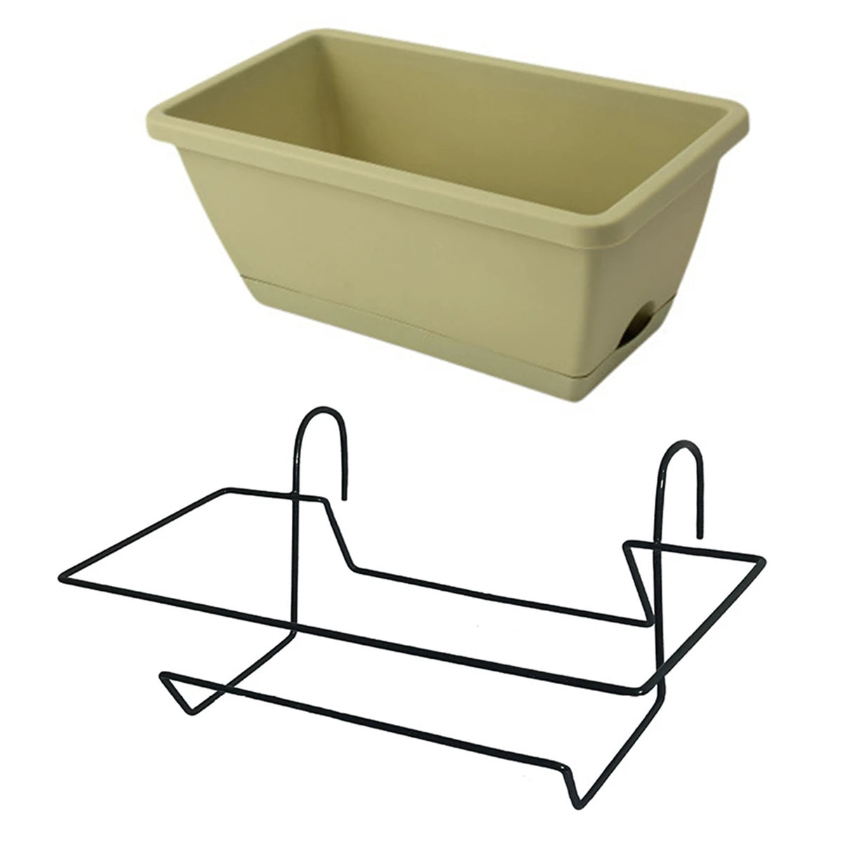 bac fleurs suspendu moderne gris noir vert bacs fleurs crochets métalliques drainage balcon patio