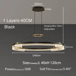 suspension lumineuse moderne noir doré ampoules led blanc translucide structure circulaire bandes translucides minimaliste